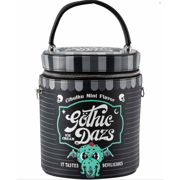 Killstar ✦ Gothic Dazs Bucket Bag ✦ Cthulhu Mint Ice Cream Novelty Vegan PU NWT - Picture 1 of 5